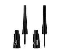 e.l.f. Expert Liquid Liner Lot de 2 eyeliner liquide extra fin hautement pigmenté pour une définition précise, longue durée, végétalien et sans cruelty-free, noir de jais