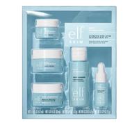 e.l.f. Skin Holy Hydration! Mini kit de soins de la peau Hydrated Ever After - Nettoyant, démaquillant, hydratant et crème contour des yeux pour hydrater la peau, tailles adaptées aux avions