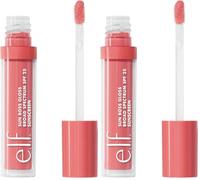 e.l.f. Sun Boss Gloss SPF 25 Gloss à lèvres pigmenté pour une finition très brillante, formule hydratante et nourrissante, végétalien et sans cruauté envers les animaux, Blush Much ? (Lot de 2)