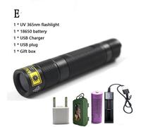 E Lampe de poche UV aste portable, 10W, 365nm, lampe noire, scorpion, détecteur d'urine pour animaux de compagnie, corps en aluminium ""Nipseyteko