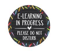 E Learning In Progress Please Do Not Disturb Plaque ronde vintage en métal Affiche rétro bar, maison, cave, cuisine, buanderie Décoration murale Cadeau 20,3 x 20,3 cm