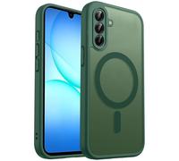 E-Lush Coque pour Samsung Galaxy A17 Magnétique Compatible avec MagSafe, Etui Translucide Mat Arrière Housse Protection d'objectif Tout Compris Dos Antichoc TPU + PC Bumper Case, Vert