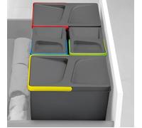 Poubelle de tri sélectif - 7 litres - anthracite - par 2 - Recycle EMUCA