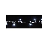 E=M6 5EIN728BC Guirlande Boules Coton 20 LED à Piles, Plastique, Blanc