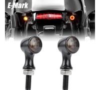 E-mark moto 3 en 1 LED clignotant dynamique clignotant avant/arrière indicateur avec conduite/feu Stop de frein 2 pièces 4 fils arrière noirs