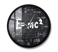E=mc² Horloge murale | Horloge équation physique moderne | Horloge à quartz silencieuse sans tic-tac | Décoration scientifique geek pour la maison ou le bureau | Fonctionne avec piles | 30 cm