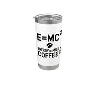 E=MC2 Physique Slogan Nerd Énergie Café Par le Café Gobelet isotherme en acier inoxydable double paroi