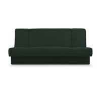 E-MEUBLES Canapé Convertible 3 Places avec Coffre - Clic-Clac avec Rangement | Banquette Lit BZ 2 Places - Sofa Bed en Tissu -192x92x85cm - Cyprus New - Vert Foncé (Poso 14 + Kronos 14)