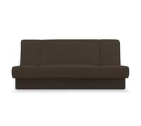 E-MEUBLES Canapé Convertible 3 Places avec Coffre - Clic-Clac avec Rangement | Banquette Lit BZ 2 Places - Sofa Bed en Tissu -192x92x85cm - Cyprus New - Marron (Poso 06 + Kronos 06)