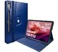 E NET-CASE Coque pour Lenovo Tab P12 12.7" 2023 avec S Pen Holder Multi-Angle Viewing Shockproof Cover with Clear Transparent Back Shell pour Lenovo Tab P12 2023 (TB-370FU/TB-371FC) 12.7 Pouce