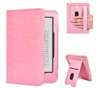 E NET-CASE Étui de Protection pour liseuse Kobo Clara BW (2024)/Kobo Clara Colour (2024)/Kobo Clara 2E (2022), en Cuir synthétique, de qualité supérieure, avec Fente pour Carte et dragonne (Rose)