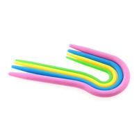 E-outstanding 20pcs 4 tailles U Cable Stitch Holders U Shape Mixed Color Plastic Cable Stitch Hand Knitting Twist Curved Crochet Hook Sewing Acc