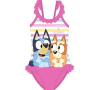 E plus M Bluey & Bingo Maillot de bain et serviette de plage pour fille - Maillot de bain une pièce d'été pour enfants - Tailles 92 à 122 Idéal pour la plage et la piscine, Rose, 116-122