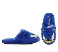 E plus M Sonic Pantoufles en peluche moelleuse pour garçon Idéal pour la maternelle et la maison Cadeau chaud Taille 25-33, bleu, 28 EU