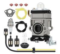 E-RFSEY Carburateur Débroussailleuse 52cc 49cc 43cc Carbu Kit Carbu avec Joint Tuyau, Bougie et Filtre à Essence (15PCS)