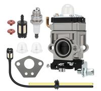 E-RFSEY Carburateur pour Moteur de Débroussailleuse 52cc 49cc 43cc, Kit Carbu avec Joint, Tuyau, Bougie d'Allumage et Filtre à Essence