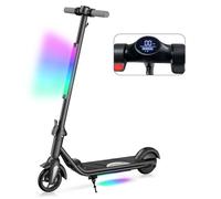 E-RIDES Trottinette Électrique Enfant 6-12 Ans, Vitesse Max 12 km/h, Autonomie 8 km, Écran LED, Lumières LED Colorées, Pliable Trottinette Electrique, Cadeau pour Enfant et Adolescent (Noir)