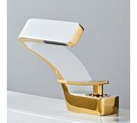 e Robinet d'évier de salle de bain Mitigeur cascade à poignée unique pour lavabo élégant Robinet de salle de bain moderne Mélangeur d'évier facile à installer Parfait pour la rénovation de la maison