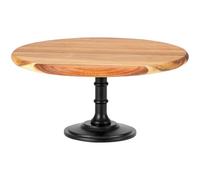E-ROOM TREND MDP01OL Présentoir à gâteau/cupcake en bois à 1 niveau | Grand | Présentoir à dessert en bois avec socle en chêne | Plateau de service | pour fête d'anniversaire l'après-midi (MDP01OL)
