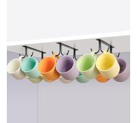 E-ROOM TREND MHU3BK Porte-tasses | Armoire inférieure/étagère | 12 crochets pour tasses à café et tasses à thé / tasses / Organisateur de tasses / Séchoir à tasses pour armoires de cuisine Ustensiles