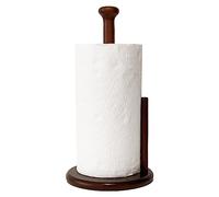 E-ROOM TREND Porte-Rouleau de Cuisine en Bois sur Pied |Porte-Rouleau de Papier Couleur café Brun avec Base Ronde en Bois caoutchouté Dia 18CM High 35CM | pour Table de Cuisine (ZJ181C)