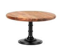 E-ROOM TREND Présentoir à cupcakes en bois à 1 niveau | Moyen | Support à dessert en bois avec piédestal en chêne | Plateau de service | Pour fête d'anniversaire l'après-midi fête prénatale (MDP01OM)