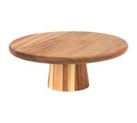 E-ROOM TREND Présentoir à cupcakes en bois à 1 niveau | Moyen | Support à dessert en bois avec piédestal | Plateau de service | Pour fête d'anniversaire thé de l'après-midi fête prénatale (MDP01M)