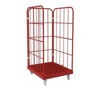 E. S. B. rolltainer® 1350 KU Plancher en plastique 724 x 815 mm rouge 3 côtés Quantité:1