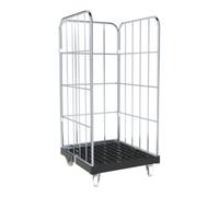 E. S. B. rolltainer® Chariot de transport BASIC 724 x 815 mm 3 côtés bleu galvanisé ø 20 mm Quantité:1