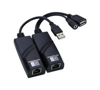 E-SDS Rallonge USB 2.0 vers RJ45 sur Cat5 Cat5E Cat6 jusqu'à 100 m, USB Ethernet sur Cat5/5E/6, Prend en Charge Windows/Mac/Vista, Plug and Play, Aucun Pilote nécessaire, avec Un hub USB à 4 Ports