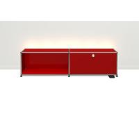 E Sideboard TV Hi Fi meubles avec lumiére dimmable rouge rubis USM Haller - DE_QS_M19