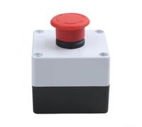 E-Stop Push Button Station AC220V 10A Red Mushroom Lock | AC220V 10A rating, pour red mushroom head, self-locking mechanism, 1NO pour contact type, easy installation