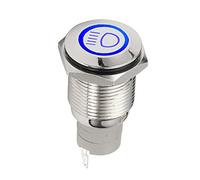 E Support 16 mm Interrupteur à bascule Interrupteur à bascule de voiture Bouton poussoir Interrupteur Bouton Poussoir 12 V Bleu LED
