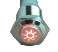 E Support 16mm Puissance Rouge LED 12V 3A Bouton Poussoir Voiture Interrupteur à Bascule Commutateur Métal Lumière Phare Acier Inoxydable étanche