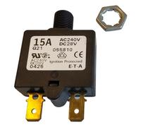 E-t-a Circuit protection et contrôle 1658-g21-01-p10-15 A, Disjoncteur ; Therm ; Push ; Cur-rtg 15 A ; Bride ; 1 Pole ; Vol-rtg 240/28vac/VDC