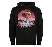E.T Badge des années 80 Sweatshirt à Capuche, Noir, XL Homme