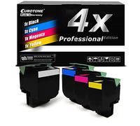 E.T. Lot de 4 toners XL compatibles avec Lexmark CS720 CS725 CX725 pour environ 7000 pages chacune