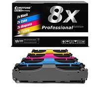 E.T. Lot de 8 toners compatibles avec HP LaserJet Pro 300 color M351 M375 remplace CE410X-13A 305A 305X