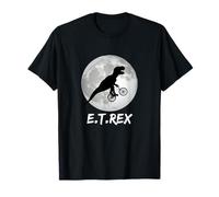 E.T. Rex T-shirt drôle dinosaure T-Rex sur vélo sur la lune T-Shirt