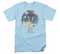 E.T. The Extra Terrestrial Phone Home T Shirt Mens 80s Movie Light Blue Light Blue(Small)