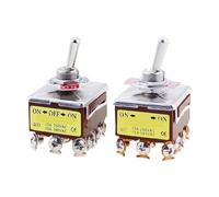 E-TEN 403 interrupteur à bouton à bascule 12 broches ON-OFF-ON Contact argent broche en cuivre 12mm 250 V 15A bascule 1 pièces(E-TEN 402 ON-ON)