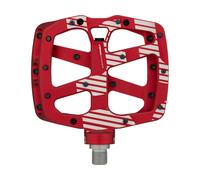 e*thirteen Pédales à Plateforme Plus Flat rouge universal