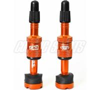 e*thirteen Valves Presta sans chambre à air à remplissage rapide, profondeur de jante 16-24mm, 2 pièces, orangeja