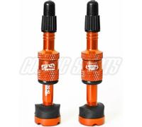 e*thirteen Valves Presta sans chambre à air à remplissage rapide, profondeur de jante 23-31mm, 2 pièces, orangeja