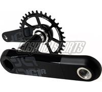 E-thirteen Xcx Race Gravel Carbon Ensemble de manivelles Avec compteur de puissance Noir 172.5 mm / 38t Noir 172.5 mm