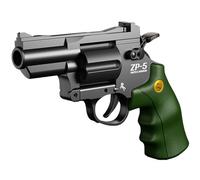 E-THOL Revolver Pistolet jouet pour enfants | Lance-manchons à tête souple | Rotation à 6 tirs | Éjection de manchon à un bouton | Avec munition à tête souple | Âge 3+ | Sûr et réaliste (Noir)
