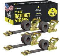 E Track Lot de 4 Sangles à cliquet - Lot de 4 Sangles d'arrimage Robustes - 2 x 16 - Sangle à cliquet Robuste - Raccords à Ressorts de Piste E - d'arrimage pour Moto