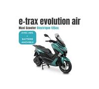 e-trax evolution air - vert métallique - Maxi-scooter électrique 125cc easy-Watts - 6 000 Watts - 72 V 60 Ah (4.32 kWh) - 50 à 80 km d'autonomie Vert métallique