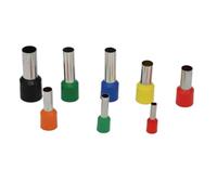 E VE - manchon de sertissage fil électrique en cuivre, connecteur tubulaire, Tube isolé, Joint d'épissure, broche d'extrémité cordon, virole câble, Terminal cosse(50Pieces VE35-25,Blue (Copper))