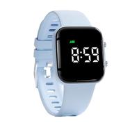 e-vibra Montre avec alarme vibrante, bracelet d'apprentissage de la propreté, montre rechargeable avec minuterie et 15 alarmes quotidiennes, bleu ciel